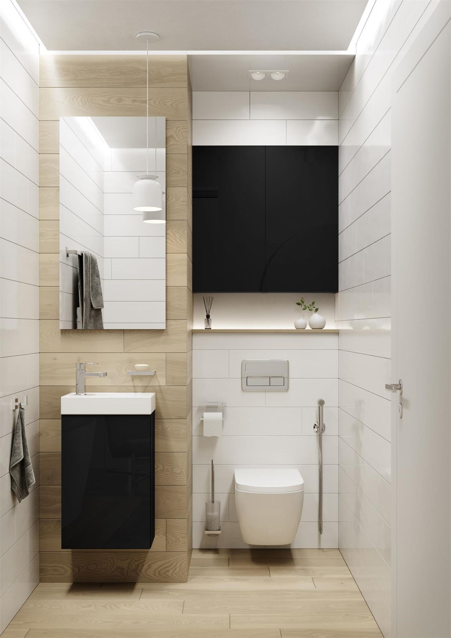 Badeværelsesmøbel Slim med Porcelænsvask