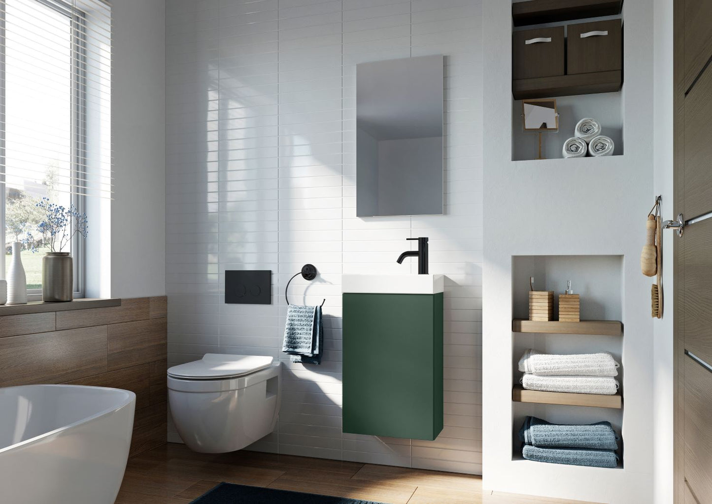 Badeværelsesmøbel Slim med Porcelænsvask