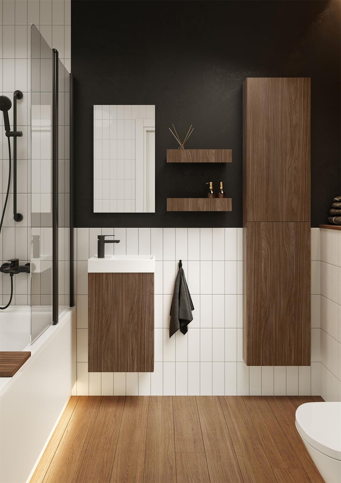 Badeværelsesmøbel Slim med Porcelænsvask