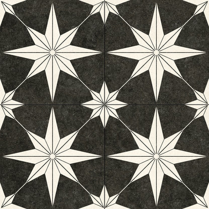 Marokkanske Fliser Star Black N