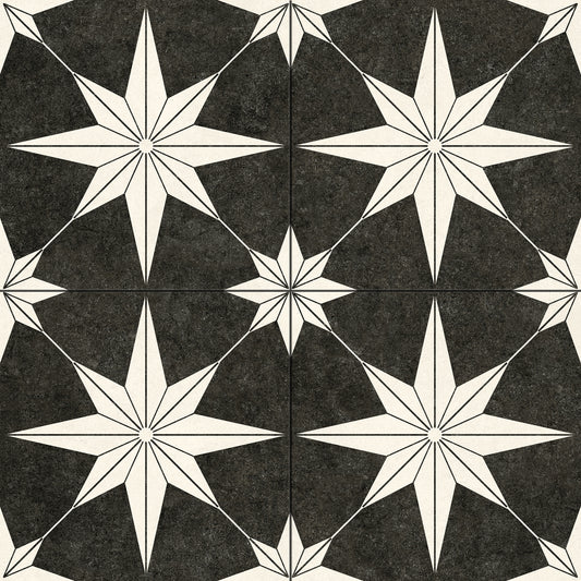 Marokkanske Fliser Star Black N