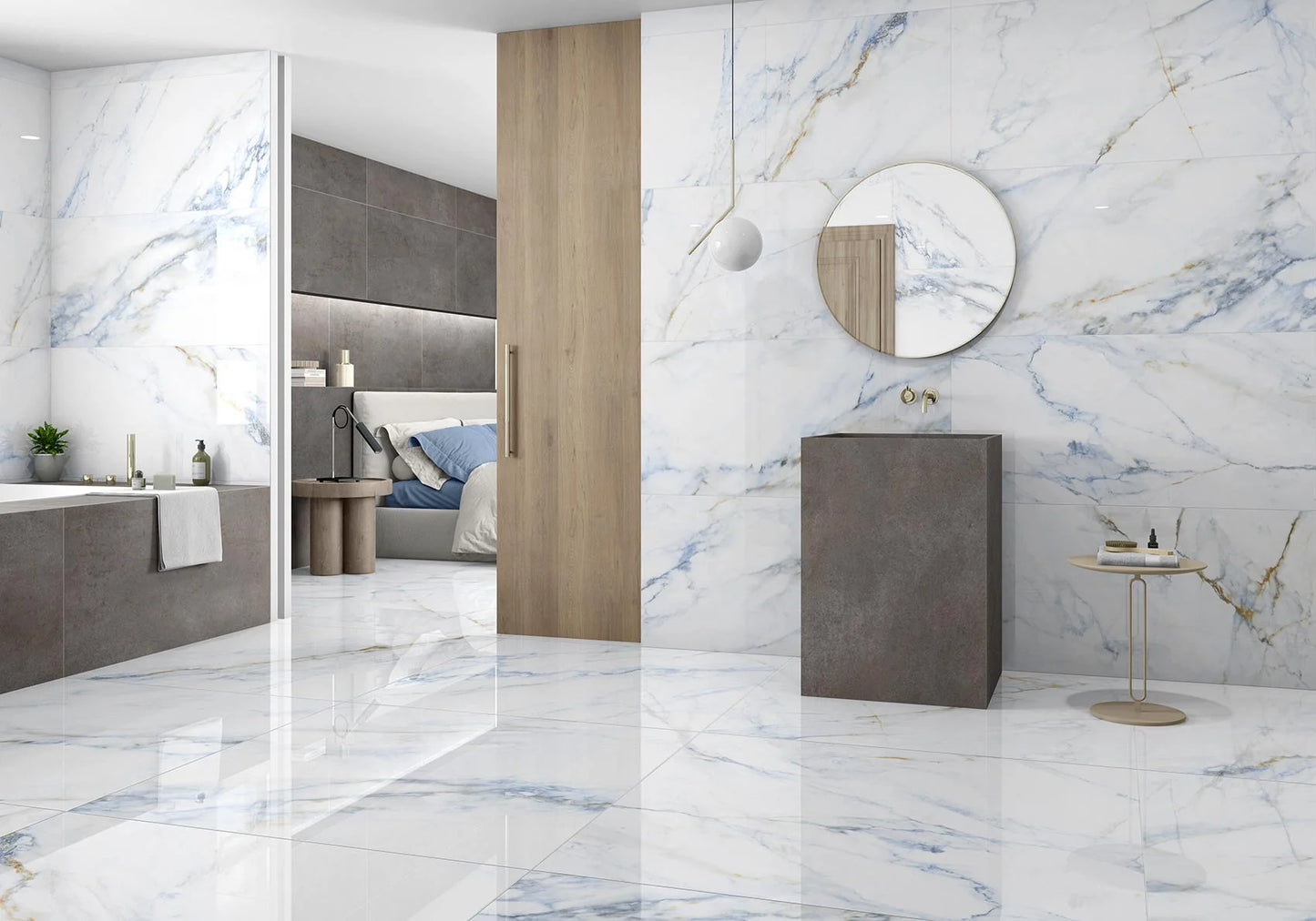 Marmorlook Fliser Urli Blue