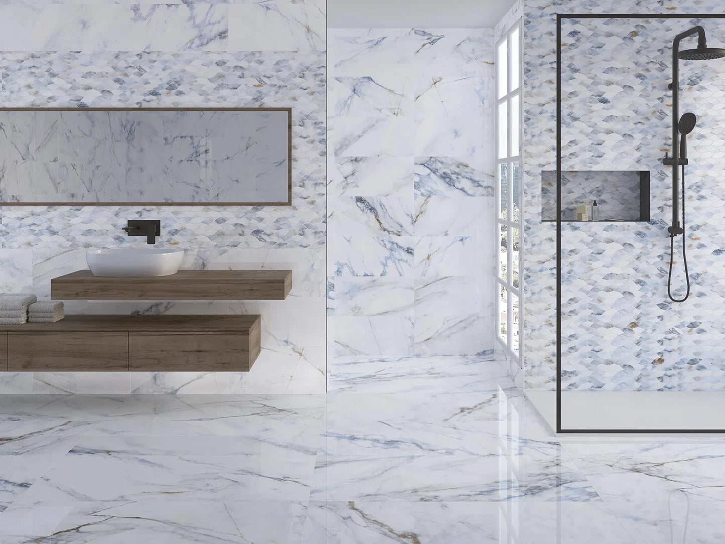 Marmorlook Fliser Urli Blue